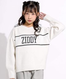 ZIDDY(ジディー)/【 ニコ☆プチ 掲載 】ロゴジャガードニット(130~160cm)/オフホワイト