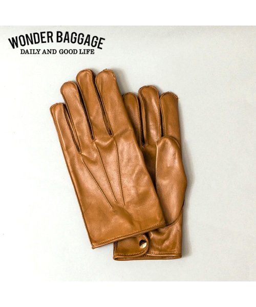 WONDER BAGGAGE(ワンダーバゲージ)/ワンダーバゲージ 手袋 本革 馬革 洗える 紳士用 メンズ ウォッシャブルレザーグローブ 日本製 ブランド WONDER BAGGAGE WB－A－012/キャメル