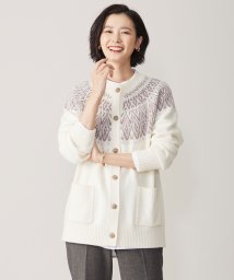 J.PRESS LADIES（LARGE SIZE）/【洗える】FAIR ISLE 求心編み カーディガン/505685686