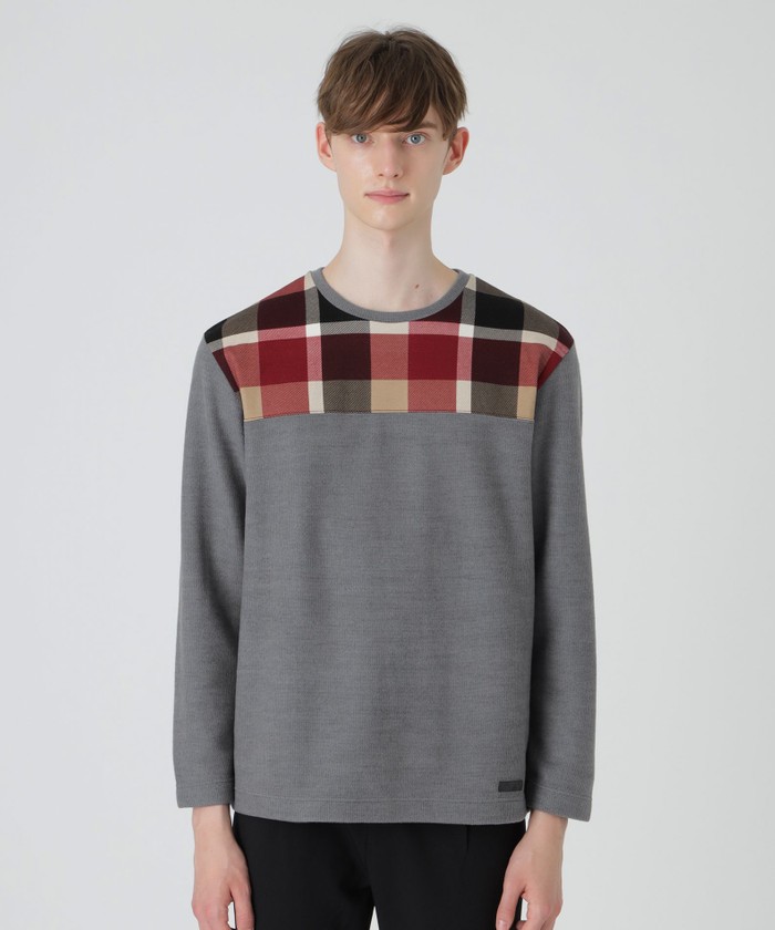 パネルチェックニットソー(505738952)|HANKYU MEN'S / 阪急メンズ