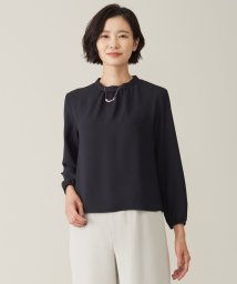 J.PRESS LADIES（LARGE SIZE）(J．プレス　レディス（大きいサイズ）)/プルエラ フリルネック カットソー/ネイビー系