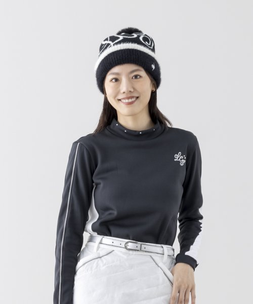 le coq sportif GOLF (ルコックスポルティフ（ゴルフ）)/裏起毛長袖ハイネックシャツ【RIJOUME/リジューム グリッターコレクション】/ブラック