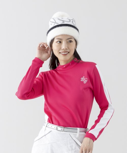 le coq sportif GOLF (ルコックスポルティフ（ゴルフ）)/裏起毛長袖ハイネックシャツ【RIJOUME/リジューム グリッターコレクション】/レッド