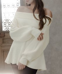 JULIA BOUTIQUE/オフショルペプラムニットトップス/23586/505777616