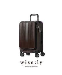 wise:ly(ワイズリー)/ワイズリー スパーク スーツケース 機内持込み 38L フロントオープン ストッパー 軽量 Sサイズ wise:ly 338－2450/ブラウン