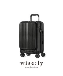 wise:ly(ワイズリー)/ワイズリー スパーク スーツケース 機内持込み 38L フロントオープン ストッパー 軽量 Sサイズ wise:ly 338－2450/ブラック