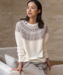 J.PRESS LADIES（LARGE SIZE）/【洗える】FAIR ISLE ラウンドネック ニット/505778118