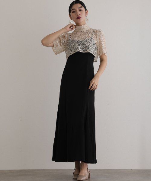 レーストップス付きマーメイドワンピース 二次会 食事会 セレモニー 発表会