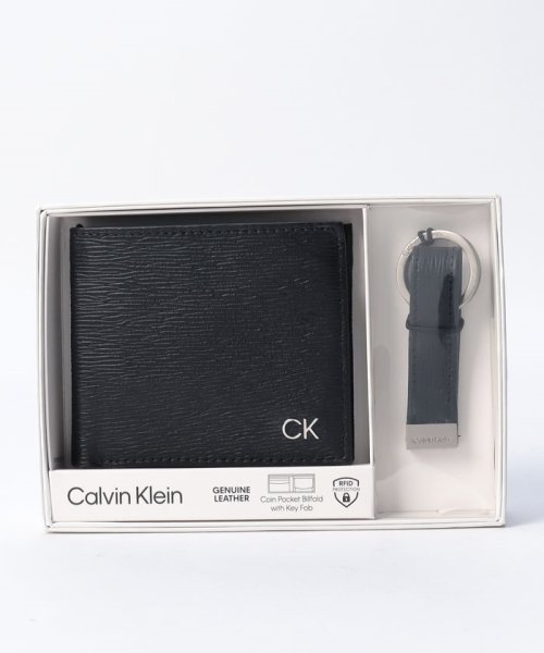 Calvin Klein(カルバンクライン)/【メンズ】【Calvin Klein】カルバンクライン ギフトセット(二つ折り財布、キーリング) 31CK330016/BLACK