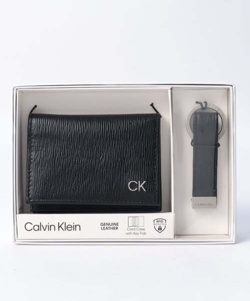 Calvin Klein(カルバンクライン)/【メンズ】【Calvin Klein】カルバンクライン ギフトセット(カードケース、キーリング) 31CK330017/BLACK