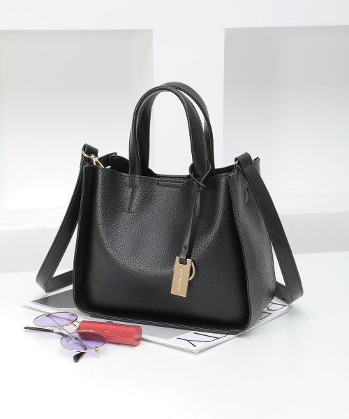 MERCURYDUO（BAG）(マーキュリーデュオ（バッグ）)/ラージポケット　2WAY　スモールハンドバッグ　キーリングチャーム付き/BLK