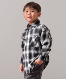 ikka kids(イッカ　キッズ)/デニム＆チェックオーバーシャツ（120〜160cm）/ブラック