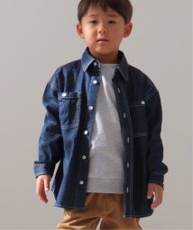 ikka kids(イッカ　キッズ)/デニム＆チェックオーバーシャツ（120〜160cm）/ブルー