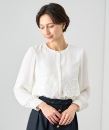 ANAYI(アナイ)/バックサテン刺繍シャツ ブラウス/アイボリー