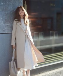 NATURAL BEAUTY BASIC(ナチュラルビューティーベーシック)/折り返しラペルノーカラーコート　24SS/ベージュ