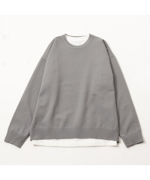 MAC HOUSE(men)(マックハウス（メンズ）)/URBAN COLLECTION アーバンコレクション ニットアンサンブルロングスリーブTシャツ T2－23AW－MC－8/グレー