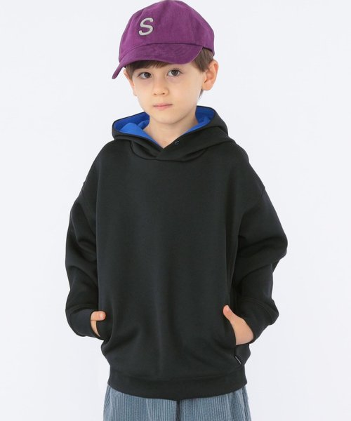 SHIPS KIDS(シップスキッズ)/SHIPS KIDS:100～130cm /〈多機能〉ダブル ニット フード パーカー/ブラック