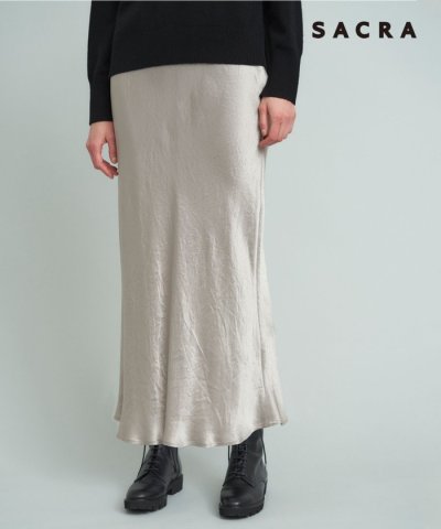【SACRA】アセテートサテン スカート