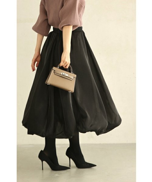 CAWAII(カワイイ)/グロスベールのバルーン裾ロングスカート/ブラック