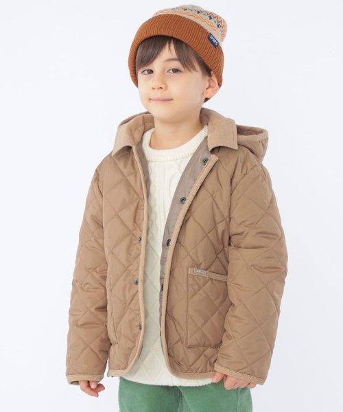 SHIPS KIDS(シップスキッズ)/SHIPS KIDS:100～130cm /〈撥水/手洗い可能〉キルト フード ジャケット/ブラウン系