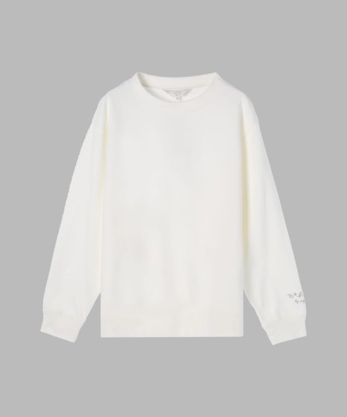 To b. by agnes b. OUTLET(トゥー　ビー　バイ　アニエスベー　アウトレット)/【Outlet】WU88 SWEAT スリーブロゴボーイズスウェット/ホワイト