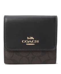 COACH(コーチ)/コーチ CE930 3つ折り財布 シグネチャー PVCレザー/ブラウン/ブラック