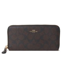 COACH(コーチ)/COACH コーチ 59267 ラウンドファスナー財布 小銭入れ付 PVCシグネチャー/ブラウン/ブラック