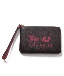 COACH(コーチ)/COACH コーチ CN755 ポーチ コスメポーチ PVCシグネチャー/ブラウン/ピンク