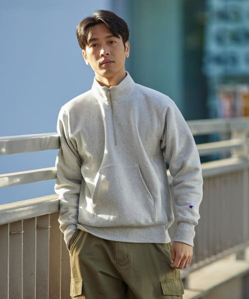 ITEMS URBANRESEARCH(アイテムズアーバンリサーチ（メンズ）)/Champion　RW HalfZip Sweat PullOver/GRY