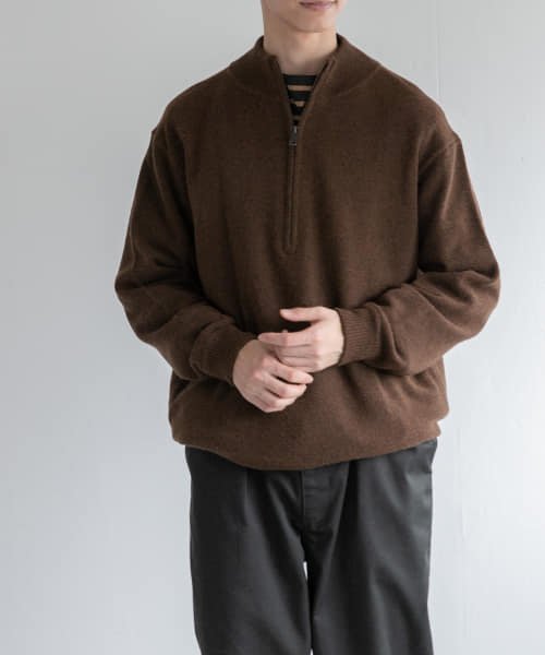 URBAN RESEARCH DOORS(アーバンリサーチドアーズ)/FORK&SPOON　ハーフジップニット/TOPBROWN