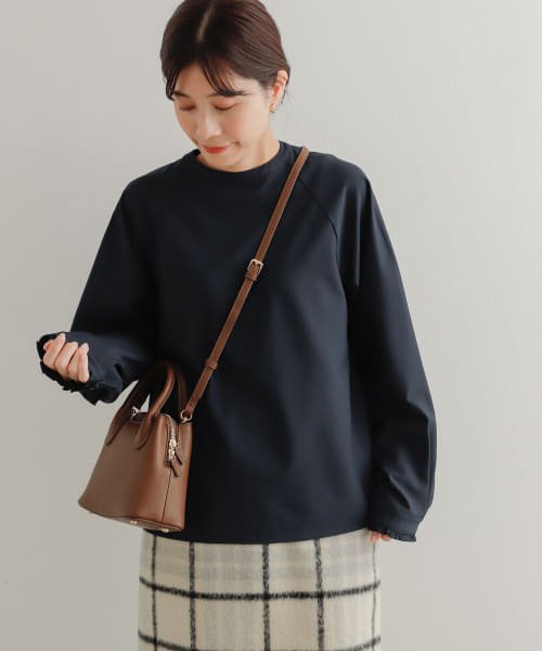 URBAN RESEARCH DOORS(アーバンリサーチドアーズ)/チビフリルカフスブラウス/NAVY