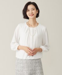 J.PRESS LADIES（LARGE SIZE）(J．プレス　レディス（大きいサイズ）)/プルエラ クルーネック カットソー/ホワイト系