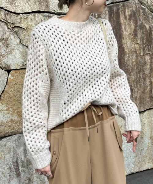 【Audrey and John Wad】ミックスヤーンローゲージメッシュニット 