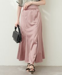 OLIVE des OLIVE(オリーブデオリーブ)/【natural couture】長さ変えれるサテンマーメイドスカート/ピンク