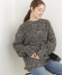 N Natural Beauty Basic(エヌナチュラルビューティベーシック)/ローゲージメランジニット/ブラック×ベージュ1