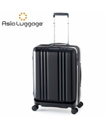 ASIA LUGGAGE(アジアラゲージ)/アジアラゲージ デカかるEdge スーツケース Mサイズ 55L 65L フロントオープン ストッパー付き 拡張 軽量 ALI－077－22FW/ブラック