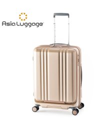 ASIA LUGGAGE(アジアラゲージ)/アジアラゲージ デカかるEdge スーツケース Mサイズ 55L 65L フロントオープン ストッパー付き 拡張 軽量 ALI－077－22FW/シャンパンゴールド