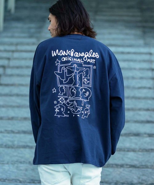 Mark Gonzales(Mark Gonzales)/MARK GONZALES ARTWORK COLLECTION(マーク ゴンザレス)バックプリントロングTシャツ/5type/4colors/ネイビー系2