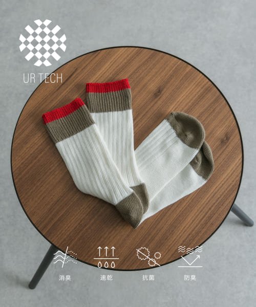 URBAN RESEARCH(アーバンリサーチ)/『UR TECH』スイッチングカラーソックス/WHITE