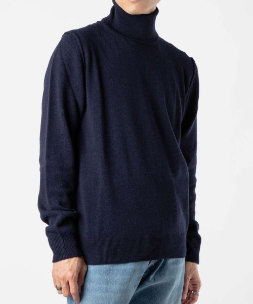 MAISON MARGIELA(メゾンマルジェラ)/メゾン マルジェラ MAISON MARGIELA SI1HA0010 S17783 ニット PULLOVER メンズ トップス 長袖 ハイネック ジ エコカシ/ネイビー