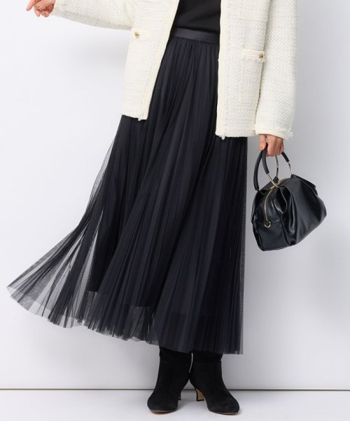 【洗える】チュール プリーツ スカート 