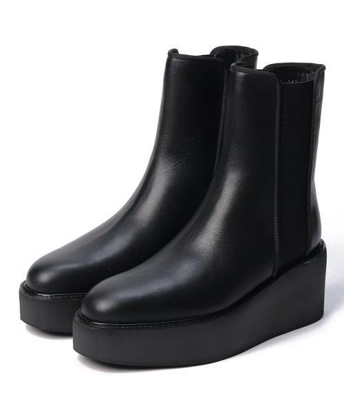 厚底サイドゴアショートブーツ 