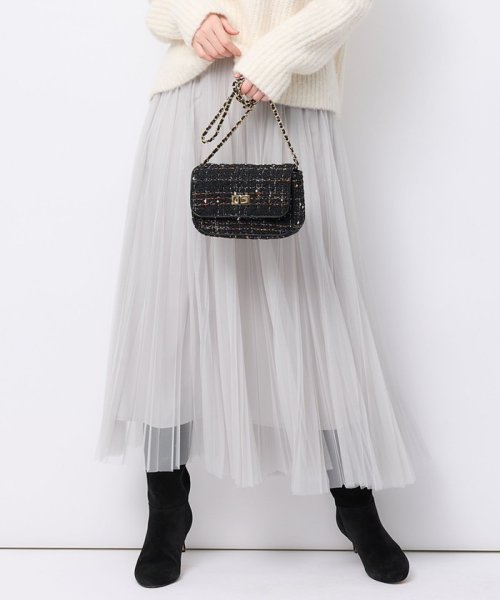 【洗える】チュール プリーツ スカート 