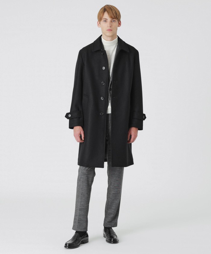 agost アゴスト　ソフトメルトン　ベルテッド　ガウンコート M 定価4万 ato】ENGLAND LAMB MELTON STAND COLLAR COAT - D.BEIGE | 公式通販
