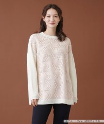 Leilian/フロント柄編みセーター/505761881