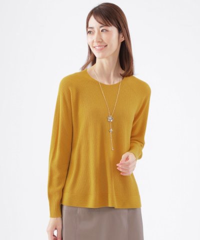 【ウォッシャブル】ミックスウールホールガーメントニット