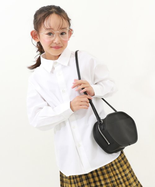 devirock(デビロック)/ビッグシルエット カラー ストライプシャツ 子供服 キッズ 男の子 女の子 トップス シャツ ブラウス 前開き /ホワイト