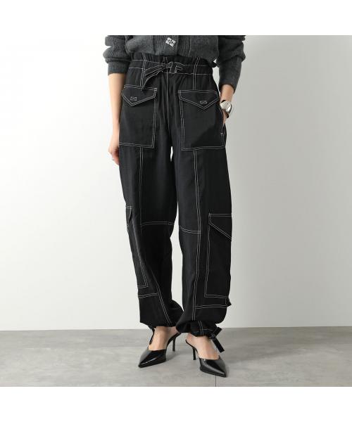 セール】GANNI パンツ Light Slub High Waist Pocket Pants F8069 6564