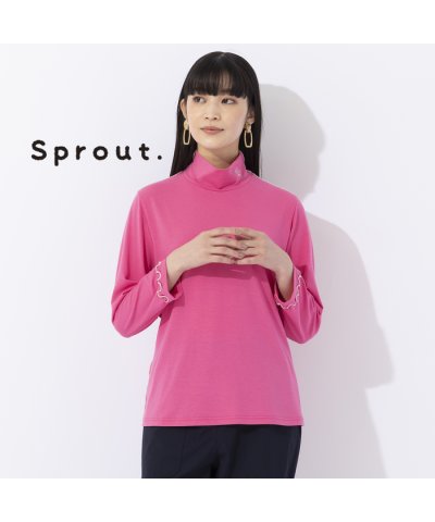 【Sprout.】アルガン加工ベア天　ハイネックカットソー