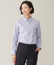 J.PRESS LADIES（LARGE SIZE）(J．プレス　レディス（大きいサイズ）)/【洗える】BEZ ストライプ シャツカラー ブラウス/サックスブルー系1